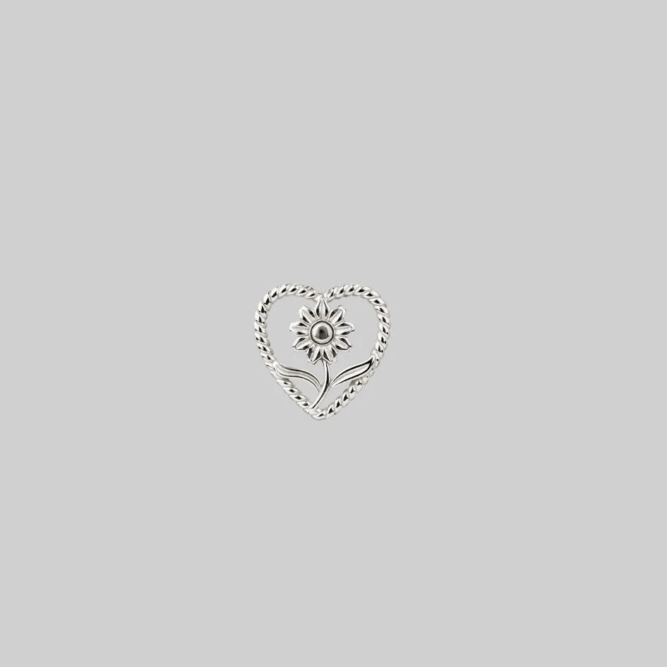 CLASSICS APRIL. Sunflower Heart Stud Earring - Silver Earrings 4 CLASSICS APRIL. Sunflower Heart Stud Earring - Silver Earrings