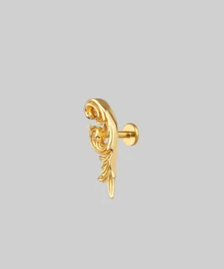 CLASSICS IMPERIAL. Ornate Flourish Stud Earring - Gold 12 CLASSICS IMPERIAL. Ornate Flourish Stud Earring - Gold