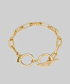 CLASSICS EVERMORE. Twisted Rope Link T-Bar Chain Bracelet - Gold Bracelets