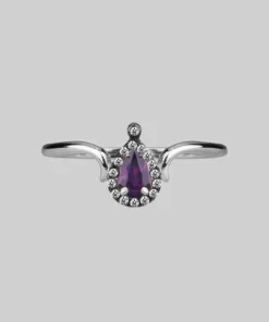 CLASSICS MONTAGUE. Amethyst Teardrop Silver Ring