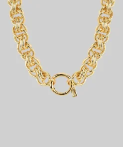 AW21 AWE. Chunky Wheat Chain Collar Necklace - Gold Necklaces & Chains