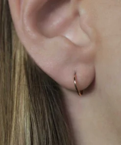 End Of Line Tiny Rose Gold Hoops - 10mm