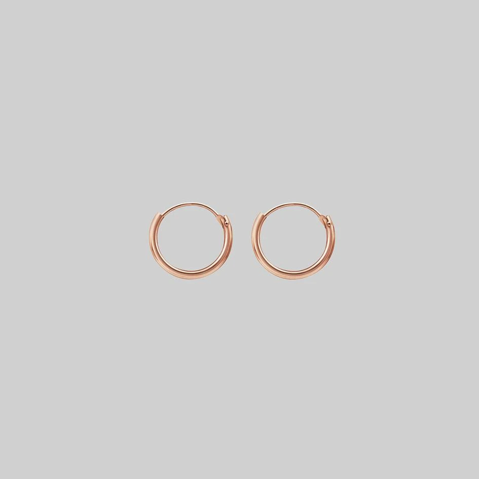 End Of Line Tiny Rose Gold Hoops - 10mm 1 End Of Line Tiny Rose Gold Hoops - 10mm