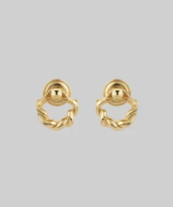 End Of Line REFUTE. Twisted Snake Door Knocker Earrings - Gold