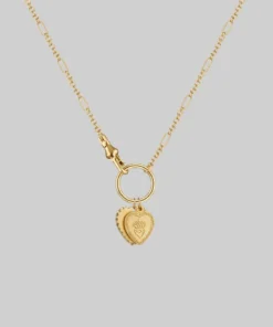 CLASSICS VALENTINA. Multi Heart Charm Clasp Necklace - Gold Necklaces & Chains