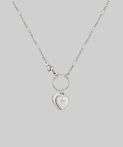 CLASSICS VALENTINA. Multi Heart Charm Clasp Necklace - Silver Necklaces & Chains