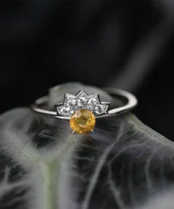 CLASSICS Rings FLAPPER. Citrine Sunburst Silver Ring