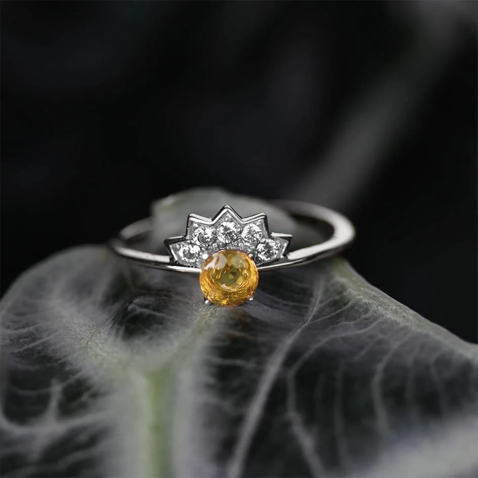 CLASSICS Rings FLAPPER. Citrine Sunburst Silver Ring 2 CLASSICS Rings FLAPPER. Citrine Sunburst Silver Ring