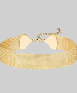 regalrose outlet shop 25 End Of Line Necklaces & Chains MAGNUM. Metal Mesh Choker - Gold