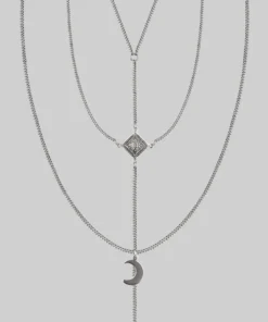 CLASSICS Necklaces & Chains ZODIAC. Layered Moon Chain Choker - Silver